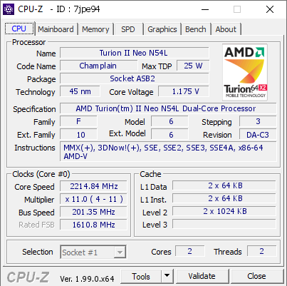 screenshot of CPU-Z validation for Dump [7jpe94] - Submitted by  DESKTOP-0O8CJVF  - 2022-01-17 11:44:53