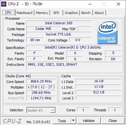 screenshot of CPU-Z validation for Dump [7lic8n] - Submitted by  TAGG  - 2022-11-07 23:40:14