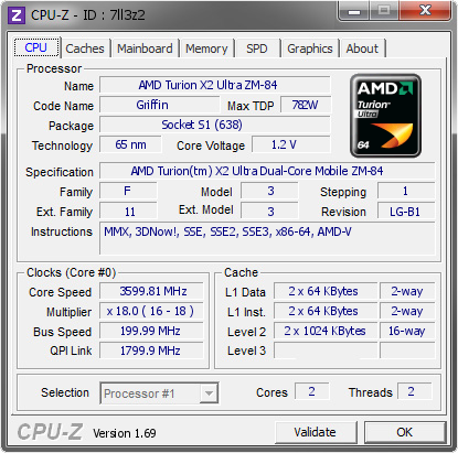 screenshot of CPU-Z validation for Dump [7ll3z2] - Submitted by  GWZ-LAPTOP  - 2014-05-02 10:05:16
