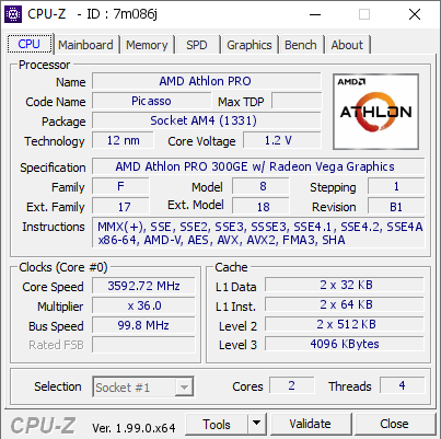 screenshot of CPU-Z validation for Dump [7m086j] - Submitted by  Anonymous  - 2022-01-18 08:04:11