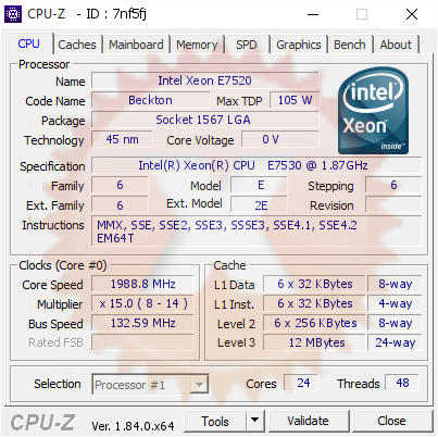 screenshot of CPU-Z validation for Dump [7nf5fj] - Submitted by  CHI-POS1258  - 2018-05-07 16:23:53