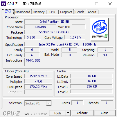 screenshot of CPU-Z validation for Dump [7tb5q6] - Submitted by  IdeaFix  - 2026-09-03 18:58:39