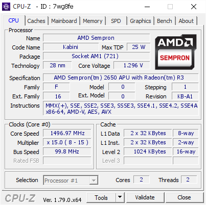 screenshot of CPU-Z validation for Dump [7wg8fe] - Submitted by  DAMIEN-ПК  - 2017-07-31 04:03:57
