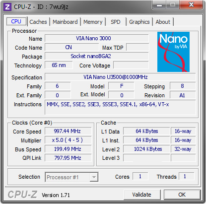 screenshot of CPU-Z validation for Dump [7wu9jz] - Submitted by  RADAR-EPKK  - 2014-12-10 15:12:16