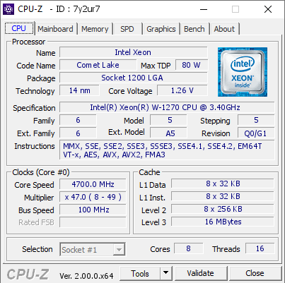 screenshot of CPU-Z validation for Dump [7y2ur7] - Submitted by  Anonymous  - 2022-03-18 02:14:30