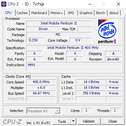 screenshot of CPU-Z validation for Dump [7ychgx] - Submitted by  Seth S  - 2020-02-27 04:51:33