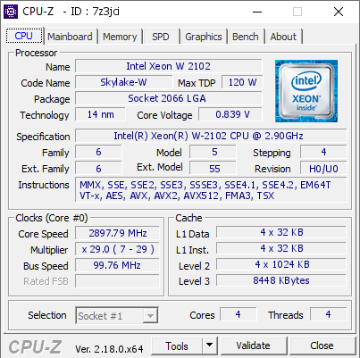screenshot of CPU-Z validation for Dump [7z3jci] - Submitted by  -  - 2026-07-16 20:10:36