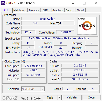 screenshot of CPU-Z validation for Dump [80xzci] - Submitted by  ANBERNIC-WIN600  - 2026-04-07 08:01:06