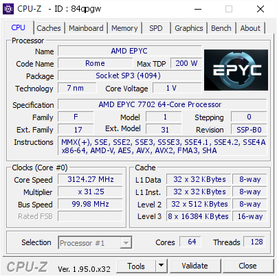 screenshot of CPU-Z validation for Dump [84qpgw] - Submitted by  HS4  - 2021-03-10 01:25:08