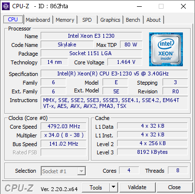 screenshot of CPU-Z validation for Dump [862hta] - Submitted by  DESKTOP-A9FF79A  - 2026-08-03 18:28:31