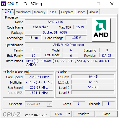 screenshot of CPU-Z validation for Dump [87tv4q] - Submitted by  DESKTOP-79SUO15  - 2023-07-13 22:49:29