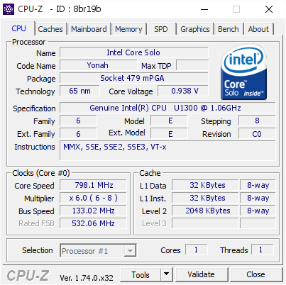 screenshot of CPU-Z validation for Dump [8br19b] - Submitted by  ALEX-ÏÊ  - 2016-01-26 21:58:04