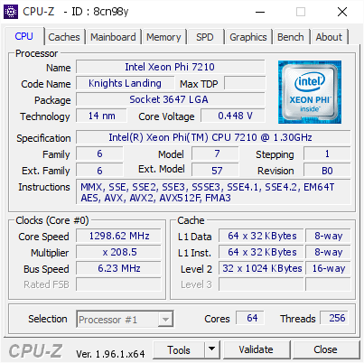 screenshot of CPU-Z validation for Dump [8cn98y] - Submitted by  Anonymous  - 2021-08-23 06:29:43