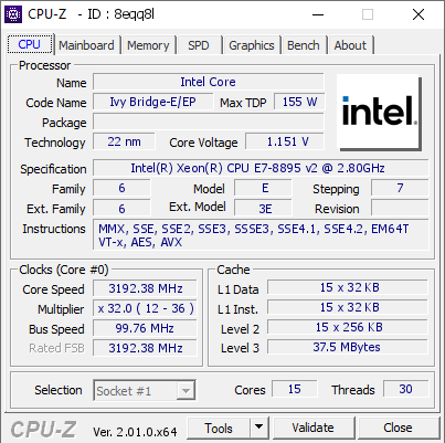 screenshot of CPU-Z validation for Dump [8eqq8l] - Submitted by  MININT-PEMJ72  - 2022-05-13 12:37:09