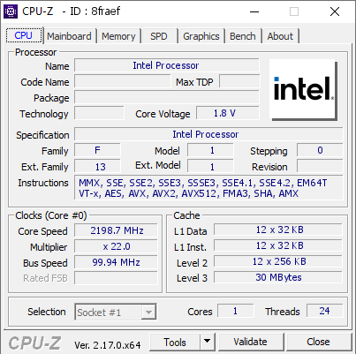 screenshot of CPU-Z validation for Dump [8fraef] - Submitted by  DESKTOP  - 2026-03-24 03:29:39