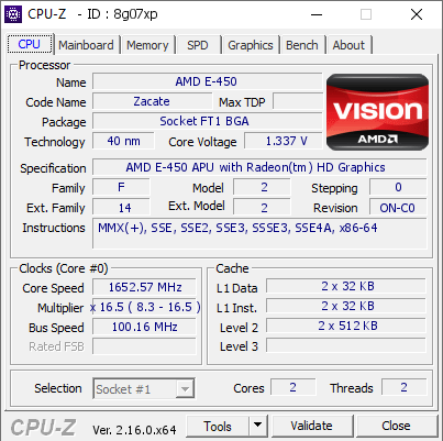 screenshot of CPU-Z validation for Dump [8g07xp] - Submitted by  Anonymous  - 2025-09-18 09:14:03