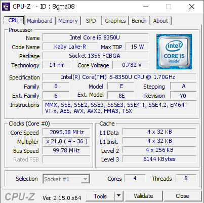 screenshot of CPU-Z validation for Dump [8gma08] - Submitted by  Anonymous  - 2025-07-02 18:06:13