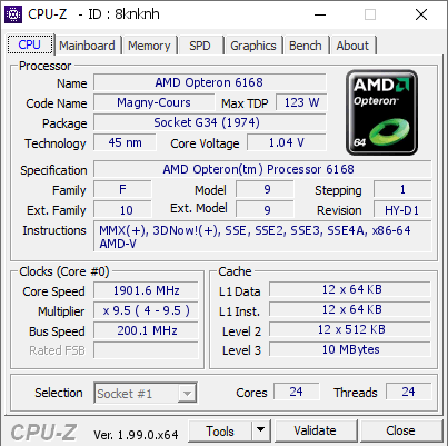 screenshot of CPU-Z validation for Dump [8knknh] - Submitted by  SUPERMICRO  - 2022-01-12 08:51:25