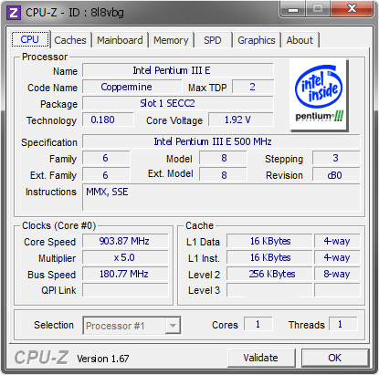 screenshot of CPU-Z validation for Dump [8l8vbg] - Submitted by  gigioracing  - 2014-01-17 23:01:40