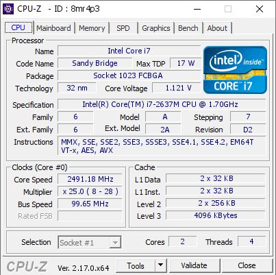 screenshot of CPU-Z validation for Dump [8mr4p3] - Submitted by  Anonymous  - 2025-12-20 02:57:12