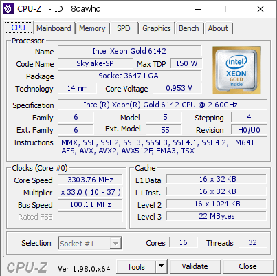 screenshot of CPU-Z validation for Dump [8qawhd] - Submitted by  DESKTOP-C17MLR5  - 2021-12-16 20:05:54