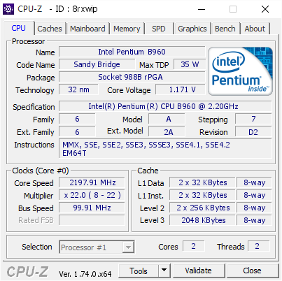 screenshot of CPU-Z validation for Dump [8rxwip] - Submitted by  DESKTOP-3FQP7DO  - 2016-01-02 20:10:01