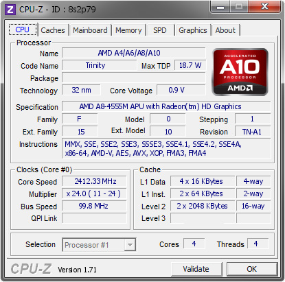 screenshot of CPU-Z validation for Dump [8s2p79] - Submitted by  ERSINYILMAZ  - 2014-11-15 19:11:47