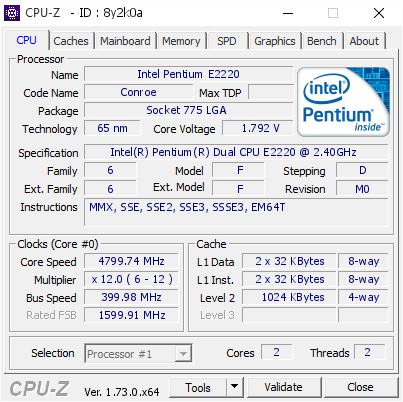 screenshot of CPU-Z validation for Dump [8y2k0a] - Submitted by  delly  - 2015-10-20 23:39:51