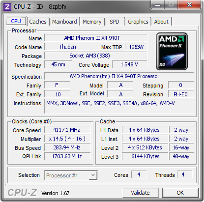 screenshot of CPU-Z validation for Dump [8zpbfx] - Submitted by  knopflerbruce  - 2013-11-01 00:11:40