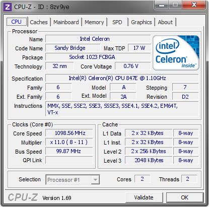 screenshot of CPU-Z validation for Dump [8zv9ye] - Submitted by  systemhausruhrgebiet  - 2014-05-14 12:05:53