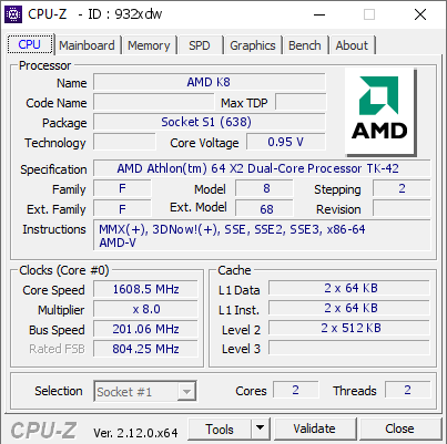 screenshot of CPU-Z validation for Dump [932xdw] - Submitted by  DESKTOP-03NE46N  - 2024-11-30 20:05:34