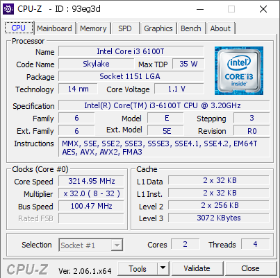 screenshot of CPU-Z validation for Dump [93eg3d] - Submitted by  KUTSUNE  - 2023-08-10 20:15:22