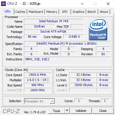 screenshot of CPU-Z validation for Dump [9d5tge] - Submitted by  DG-22B57D491070  - 2016-04-10 15:06:45