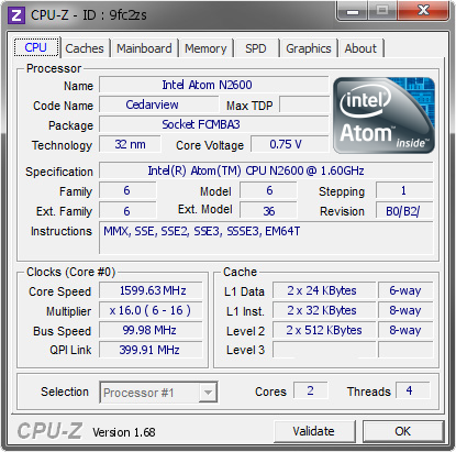 screenshot of CPU-Z validation for Dump [9fc2zs] - Submitted by  PC201302132310  - 2014-01-14 11:01:09