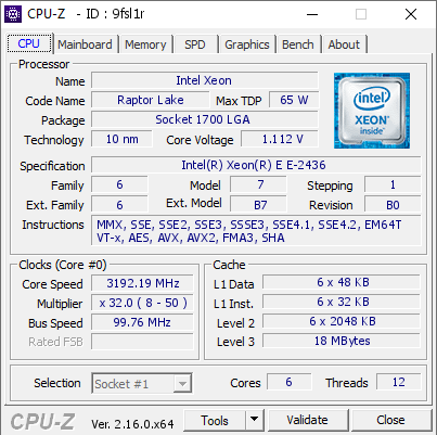screenshot of CPU-Z validation for Dump [9fsl1r] - Submitted by  BTAPL-73JZM24  - 2025-07-31 14:05:15