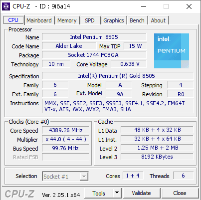 screenshot of CPU-Z validation for Dump [9i6a14] - Submitted by  Anonymous  - 2023-03-16 05:50:47