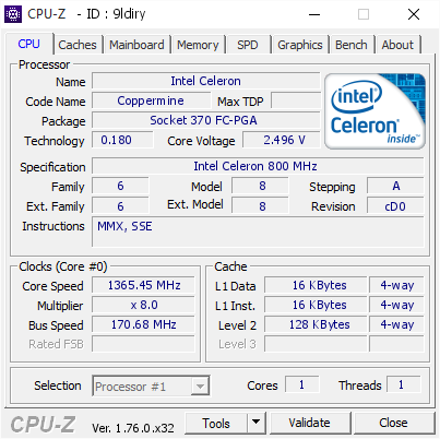 screenshot of CPU-Z validation for Dump [9ldiry] - Submitted by  alexmaj467  - 2016-08-04 17:44:21