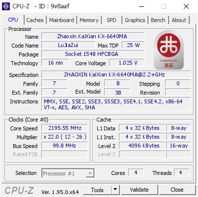 screenshot of CPU-Z validation for Dump [9v8aaf] - Submitted by  DESKTOP-UISG28V  - 2021-02-25 10:46:22