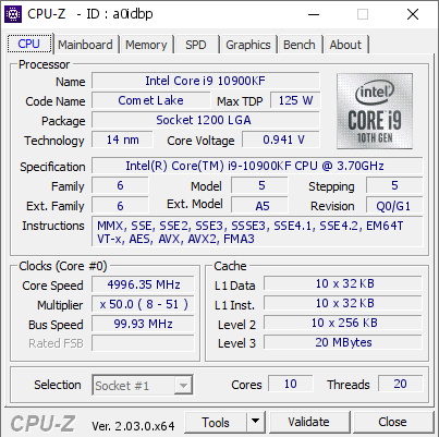 screenshot of CPU-Z validation for Dump [a0idbp] - Submitted by  DESKTOP-HL1V00R  - 2022-11-24 21:09:33
