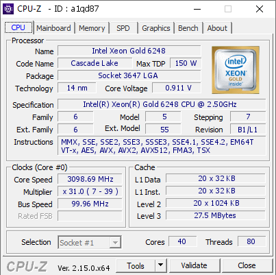screenshot of CPU-Z validation for Dump [a1qd87] - Submitted by  Anonymous  - 2025-04-30 11:09:54