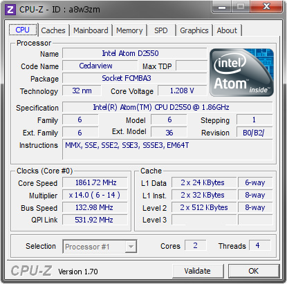 screenshot of CPU-Z validation for Dump [a8w3zm] - Submitted by  SENIORFARHAN-PC  - 2014-11-18 09:11:24