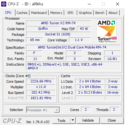 screenshot of CPU-Z validation for Dump [al8vku] - Submitted by  DESKTOP-8KMM1DP  - 2016-08-26 23:30:48
