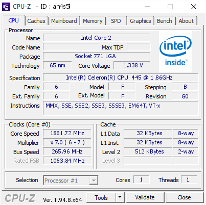 screenshot of CPU-Z validation for Dump [an4s5l] - Submitted by  LightBulbFun  - 2021-01-18 18:01:28