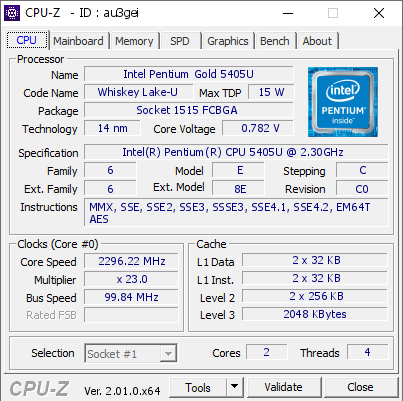 screenshot of CPU-Z validation for Dump [au3gei] - Submitted by  Anonymous  - 2022-06-22 21:33:20