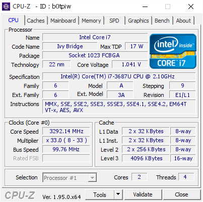 screenshot of CPU-Z validation for Dump [b0tpiw] - Submitted by  WIN-C9NR5F88FE1  - 2021-02-05 09:47:15