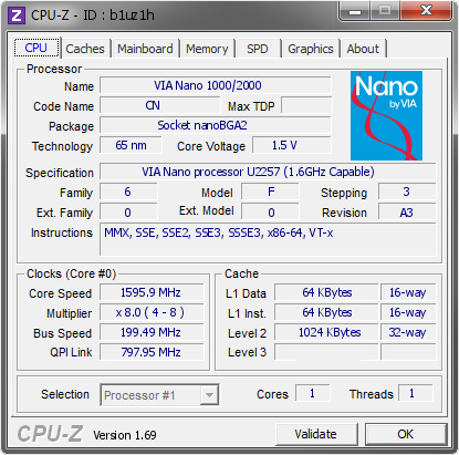 screenshot of CPU-Z validation for Dump [b1uz1h] - Submitted by  XP-20140210QMII  - 2015-08-07 07:08:54