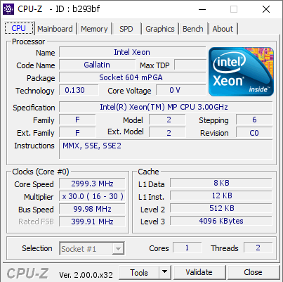 screenshot of CPU-Z validation for Dump [b293bf] - Submitted by  Xhoba  - 2022-04-09 10:34:08