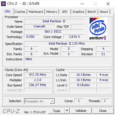 screenshot of CPU-Z validation for Dump [b7ixf9] - Submitted by  kotori  - 2015-09-28 09:51:46