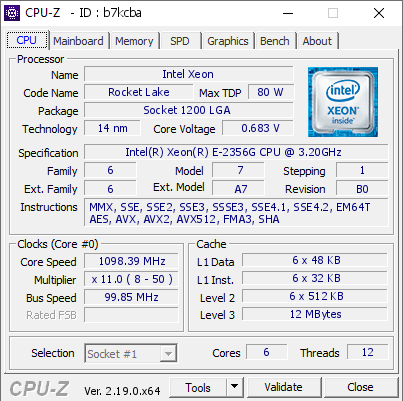 screenshot of CPU-Z validation for Dump [b7kcba] - Submitted by  ARQUIVOS  - 2026-05-13 18:03:47