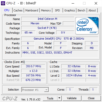 screenshot of CPU-Z validation for Dump [b8wid7] - Submitted by  PATO-PC  - 2016-04-01 12:06:37